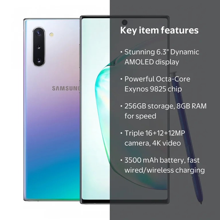 SAMSUNG Galaxy NOTE 10 N970F, 256GB, GSM Unlocked Dual SIM