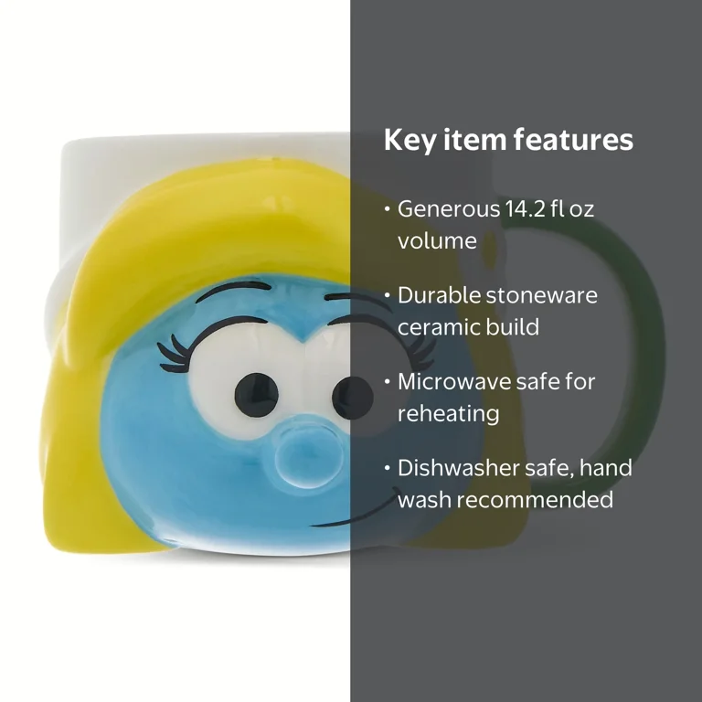 The Smurfs Smurfette 14.2 fl oz Ceramic Sculpted Mug - Walmart.com