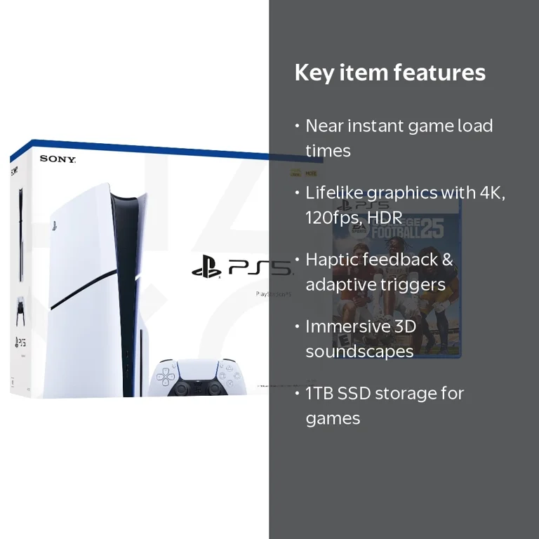 Sony, PlayStation 5 Console Disc Slim, CFI-2000 model, 1TB SSD