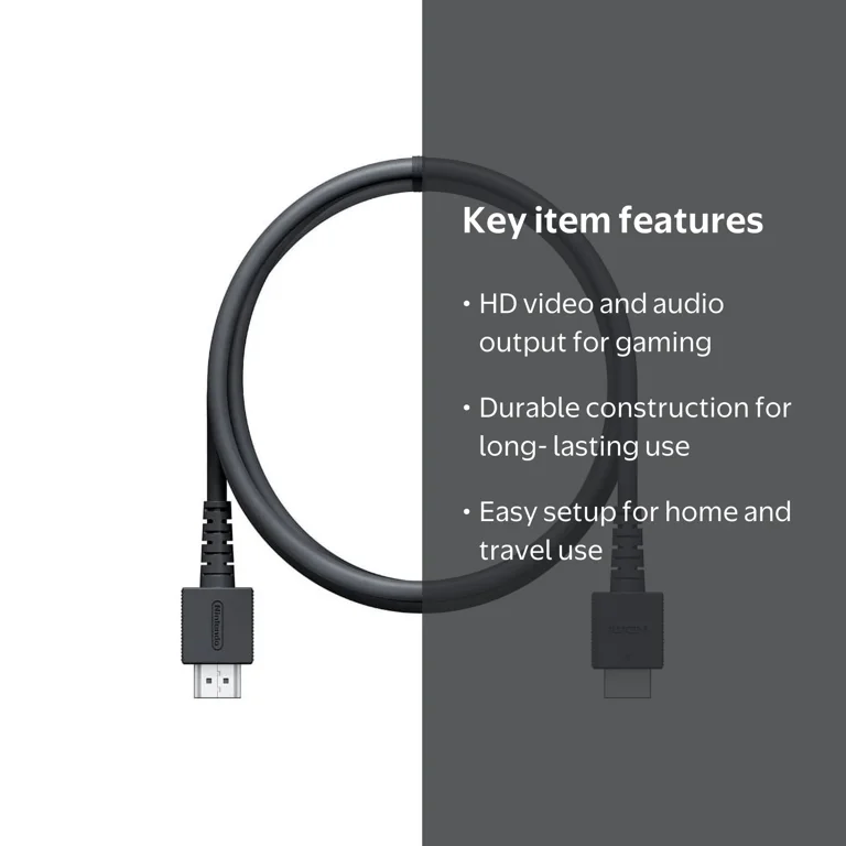 Nintendo, HDMI to Nintendo Switch Cable, Model 53193, Black