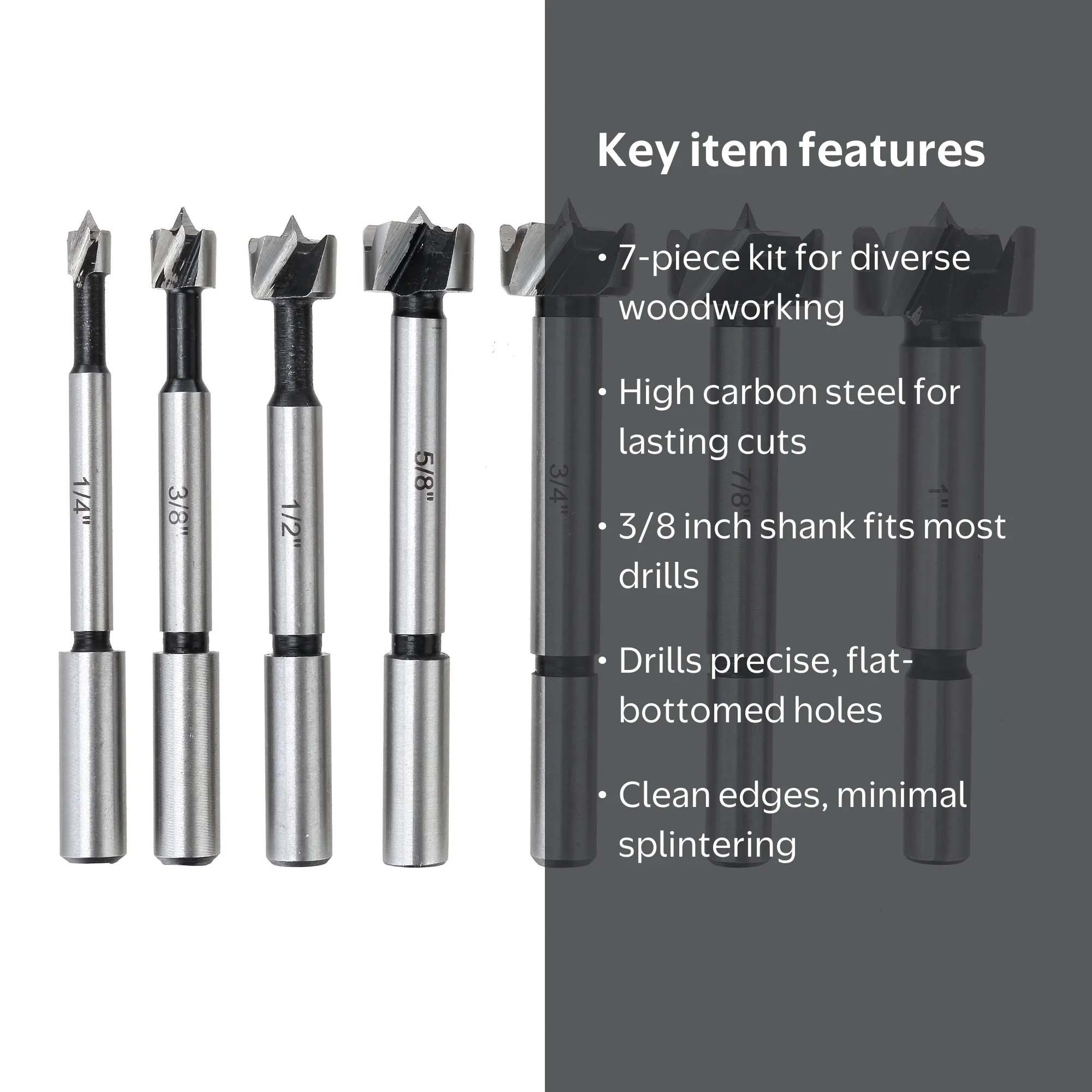 Hyper Tough 7 Piece Forstner Bit Set - Walmart.com