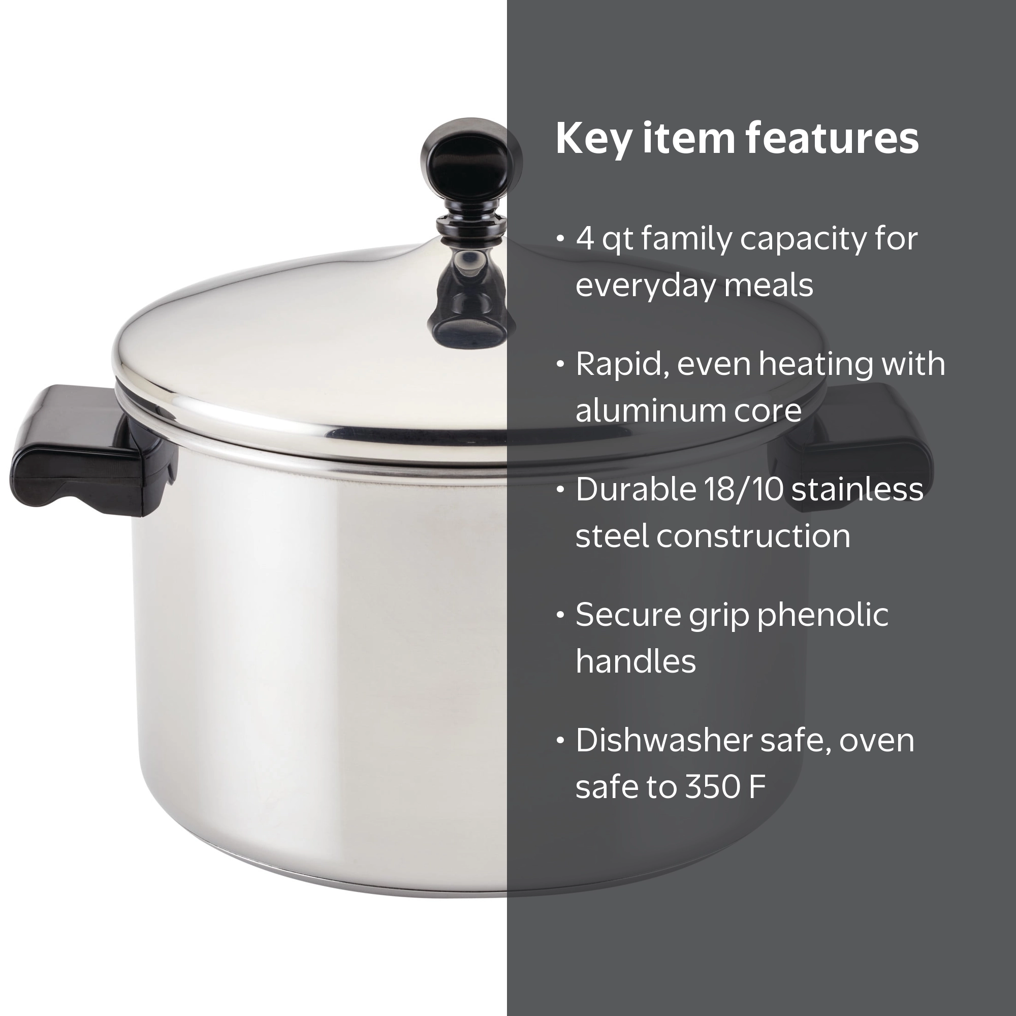 Farberware Classic Series 4-Quart Stainless Steel Stockpot