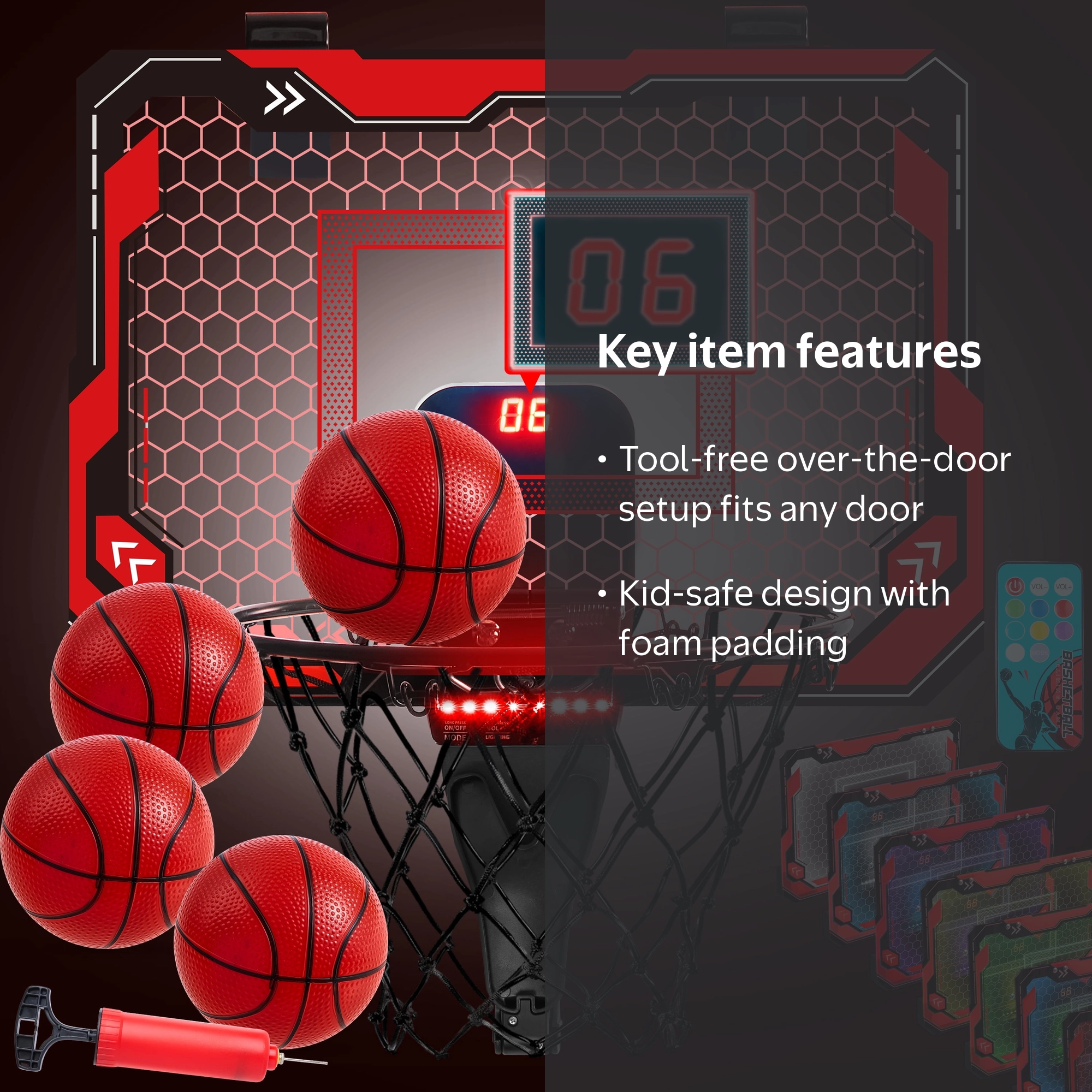Panier Basket Basketball Hoop Et Backboard Ensemble, Montage Mural avec Net Ballon Portable Panier Basket Basketball Hoop Et Backboard Ensemble, Montage Mural avec Net Ballon Portable