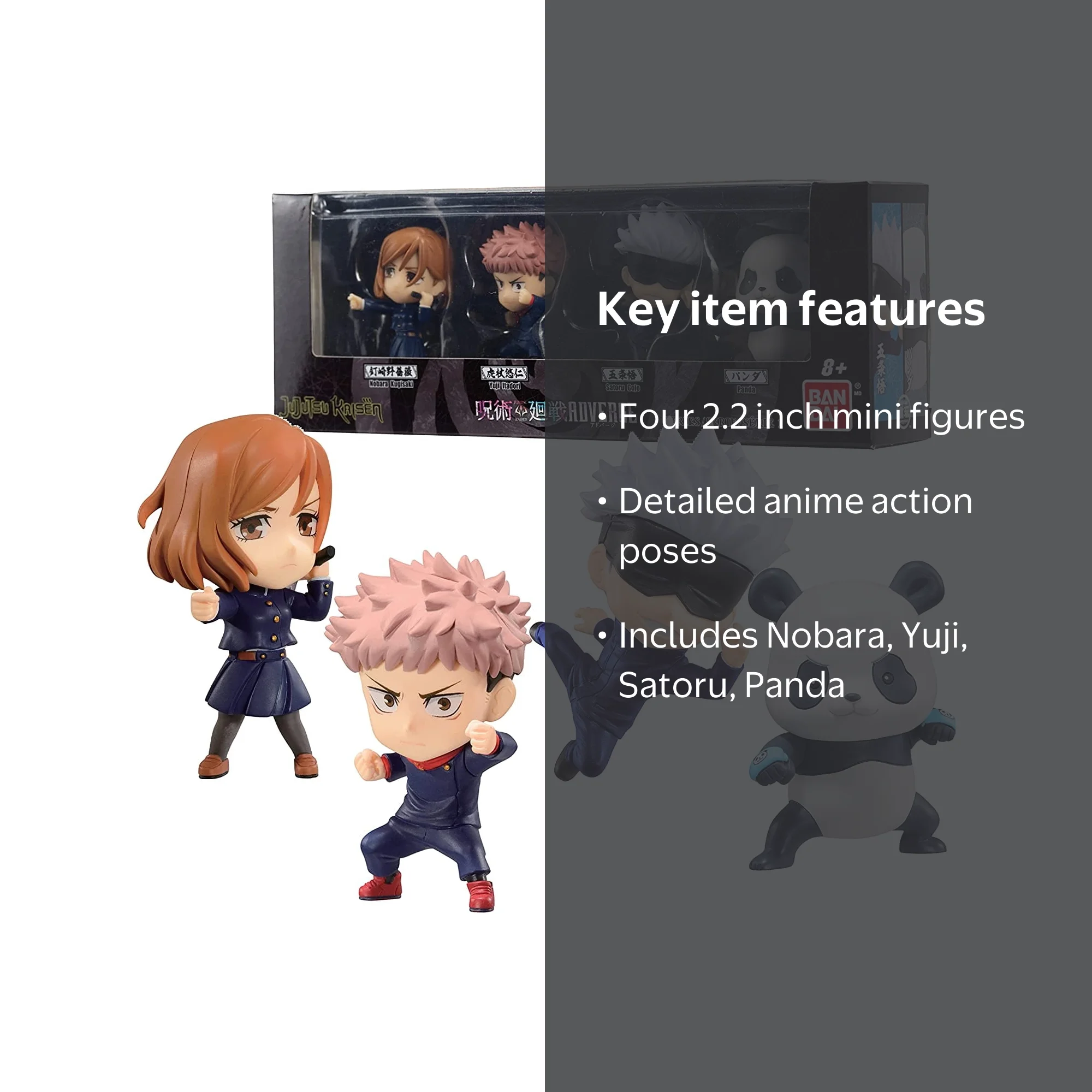 Jujutsu Kaisen ADVERGE Figure Box Set: Nobara, Yuji, Satoru, Panda