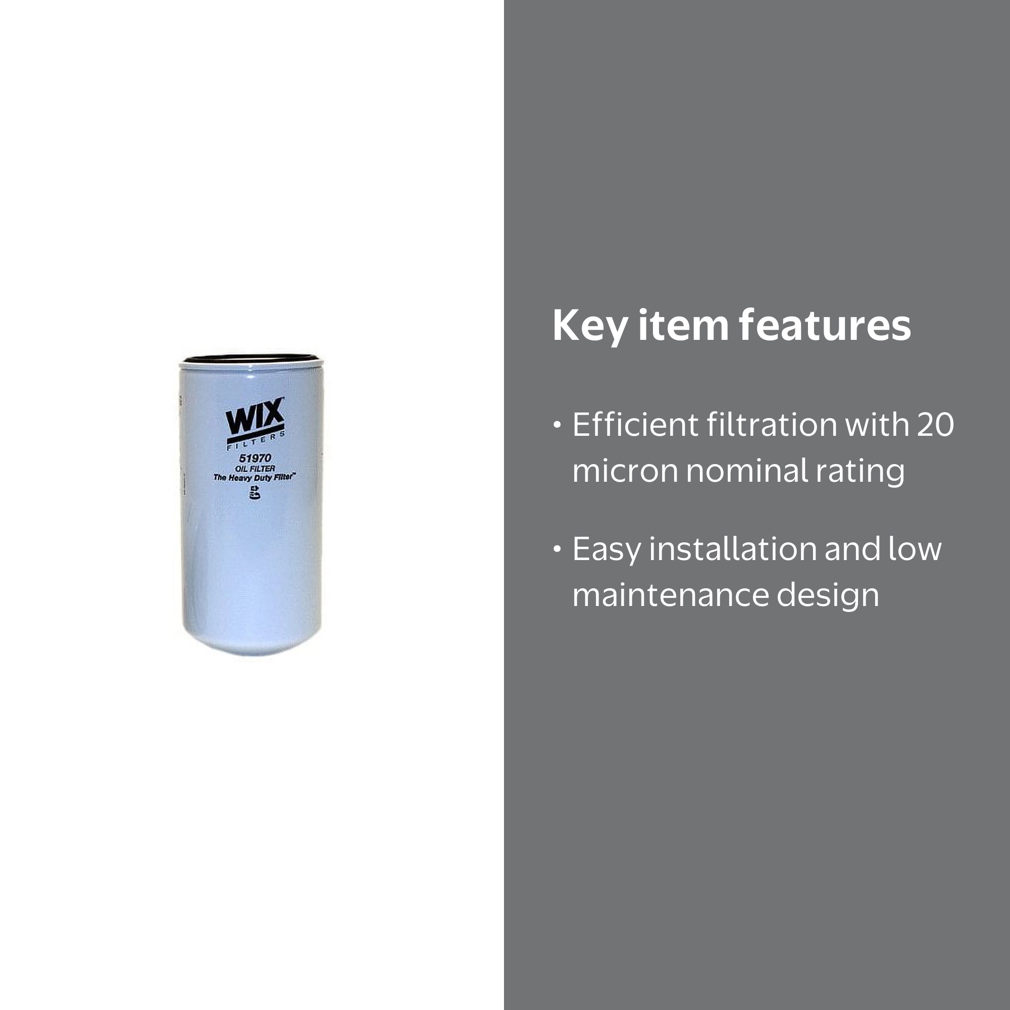 WIX Filters - 51970 Heavy Duty Spin-On Lube Filter, Pack of 1