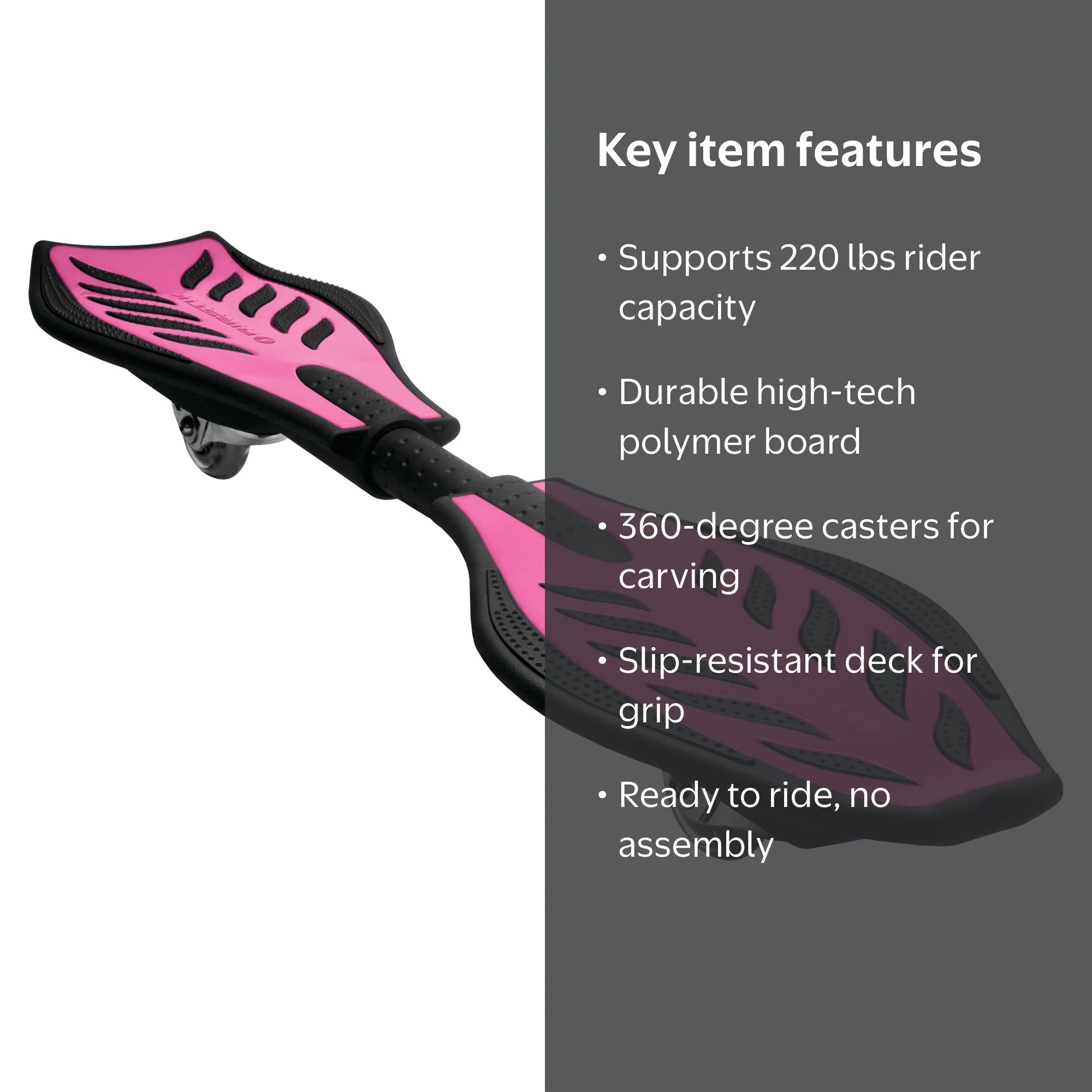Razor RipStik Classic - Pink, Pivoting Skateboard with 360-Degree