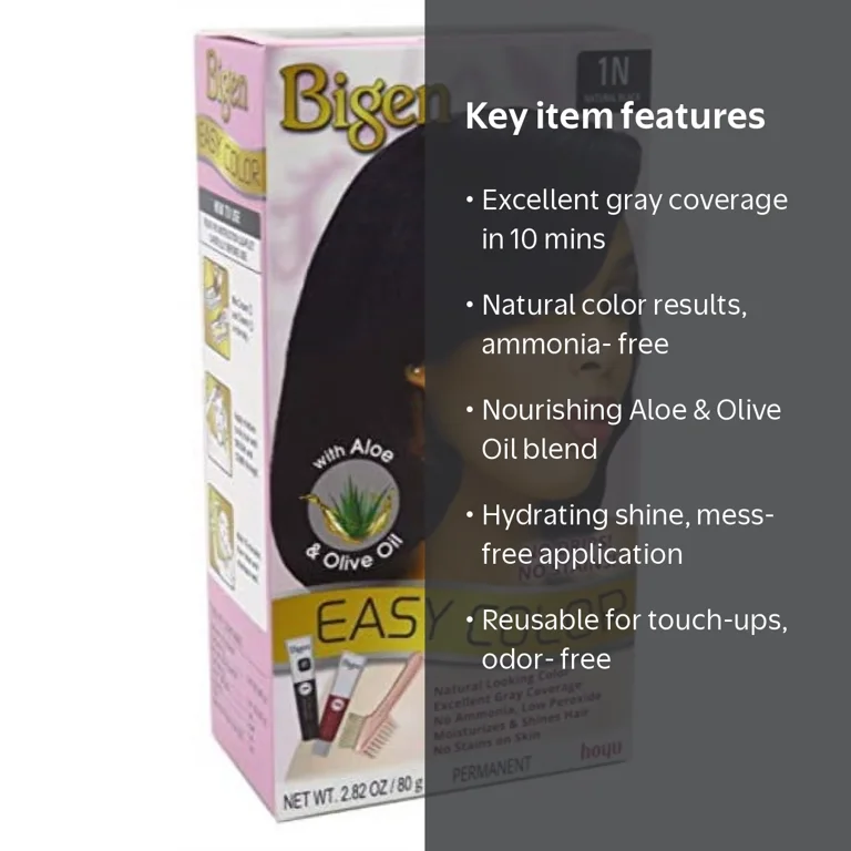 Bigen Easy Color Permanent Hair Dye with Aloe and Olive Oil