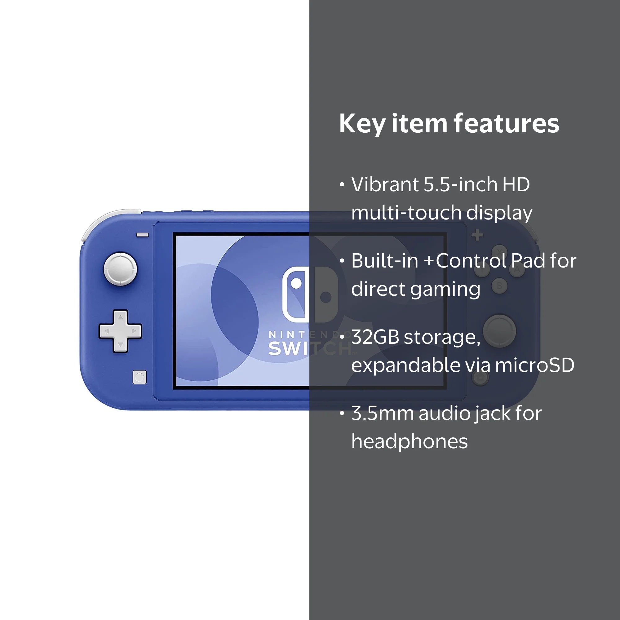Nintendo Switch Lite Handheld Game Console - Blue/White with