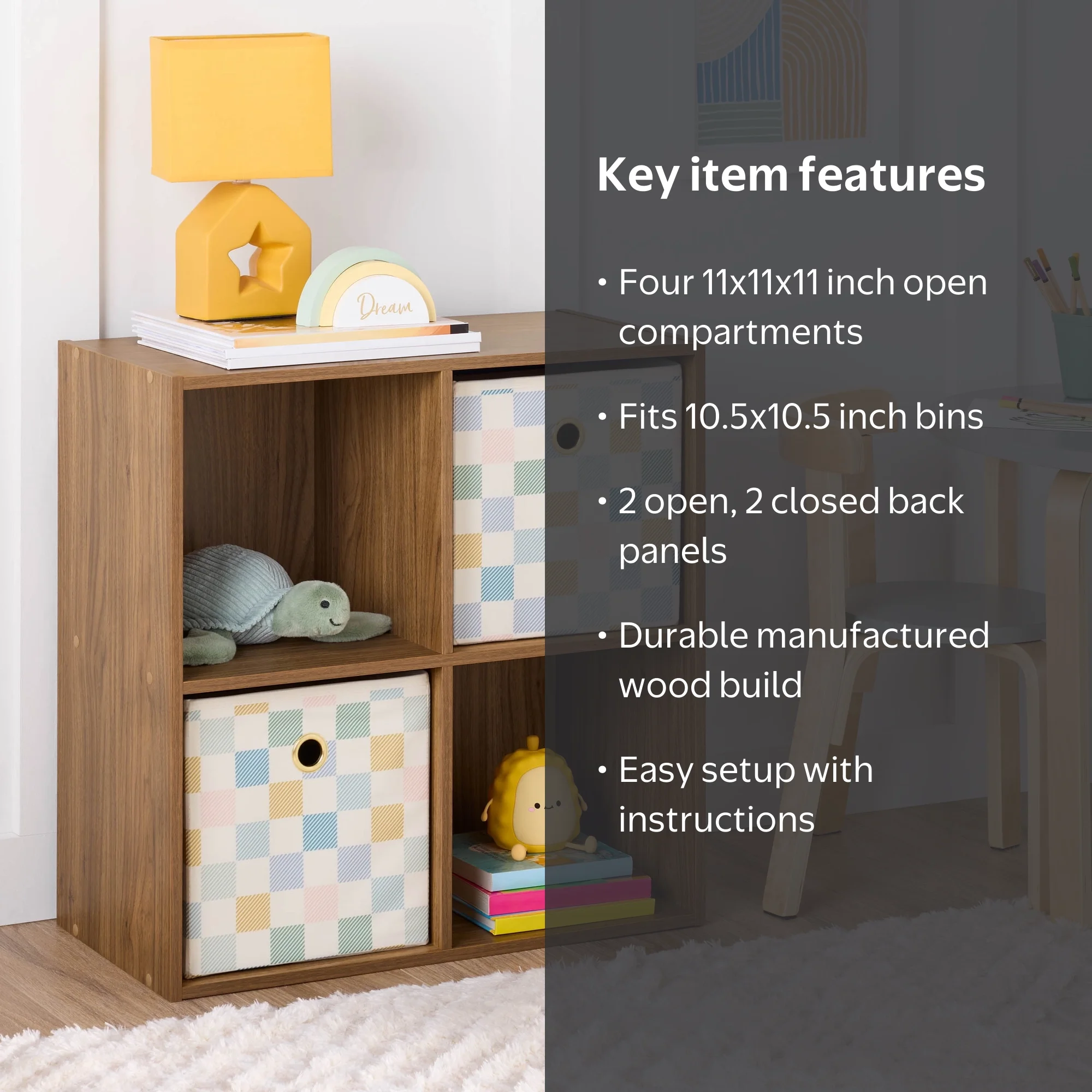 Mainstays 4 Cube Storage Organizer, Warm Walnut - Walmart.com