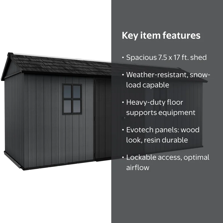 Keter Newton Plus 7.5x17 ft. Durable Resin Outdoor Storage Shed