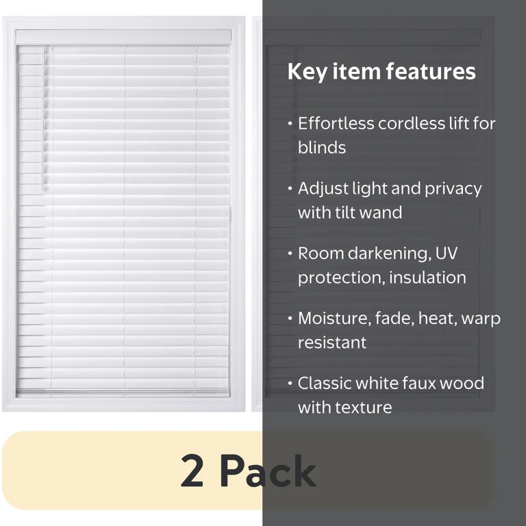 2 pack) (2 pack) Better Homes & Gardens 2 in Cordless Faux Wood