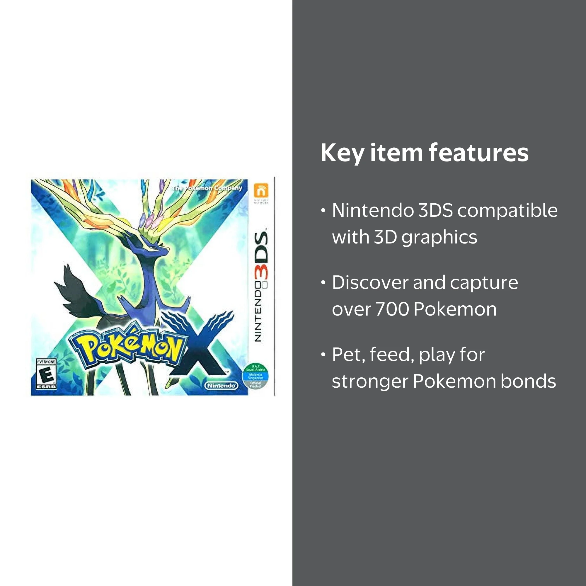 for Nintendo 3DS Pokemon X, World Edition, Kalos Region Adventure