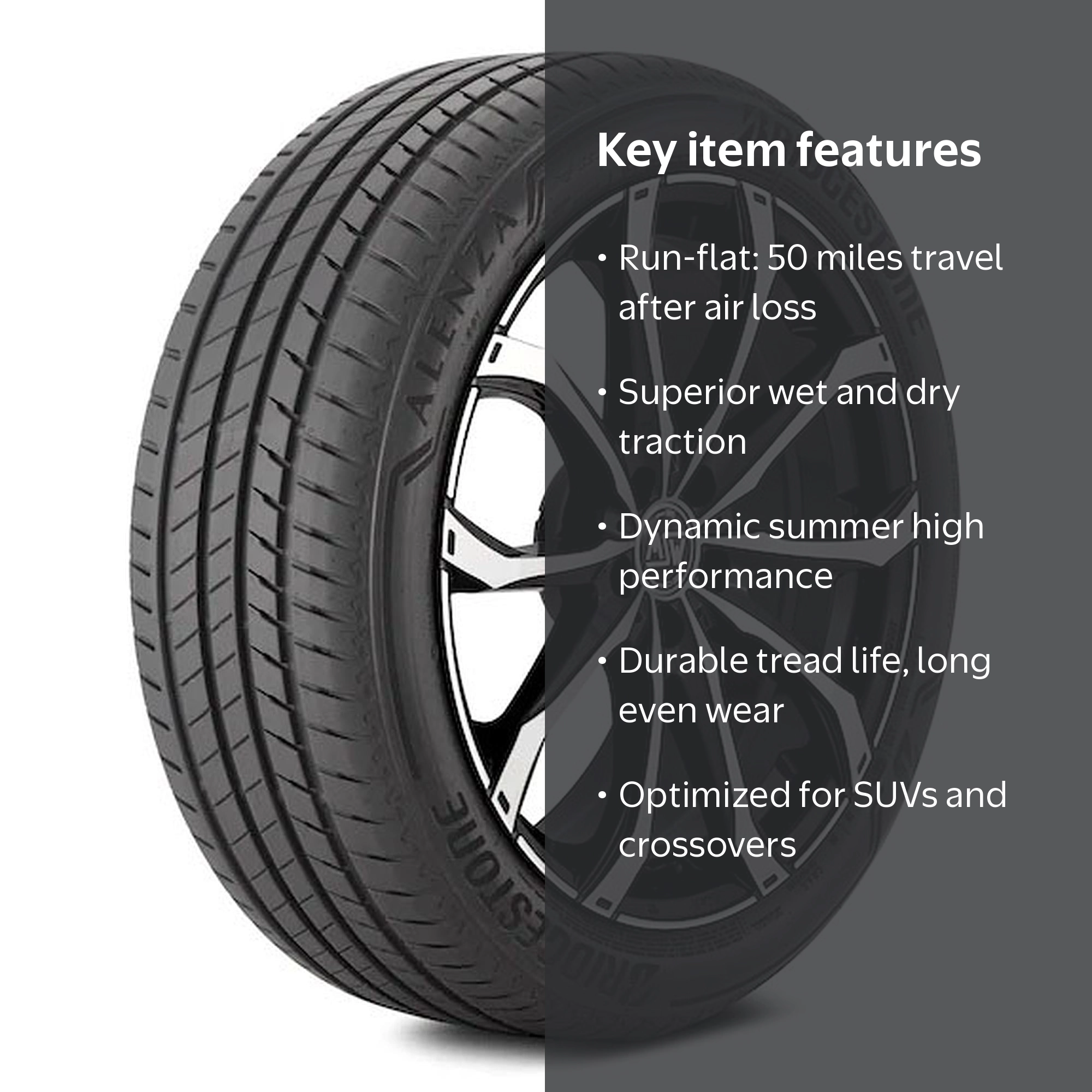 Bridgestone Alenza 001 RFT 245/40R21 100Y XL Performance Run Flat