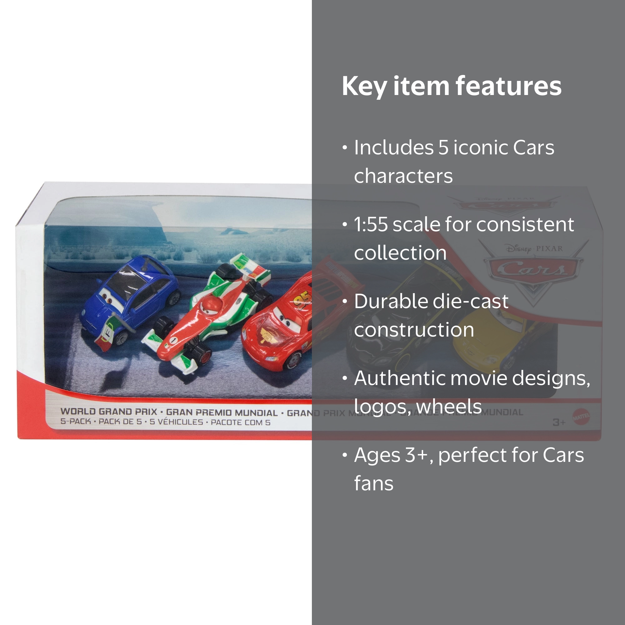 Disney and Pixar Cars World Grand Prix 5-Pack, 1:55 scale Fan