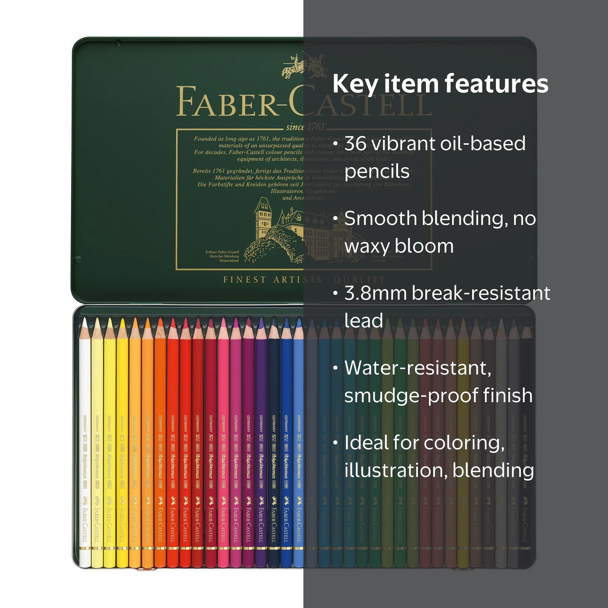 Faber-Castell Polychromos Artists' Colored Pencils for Adults