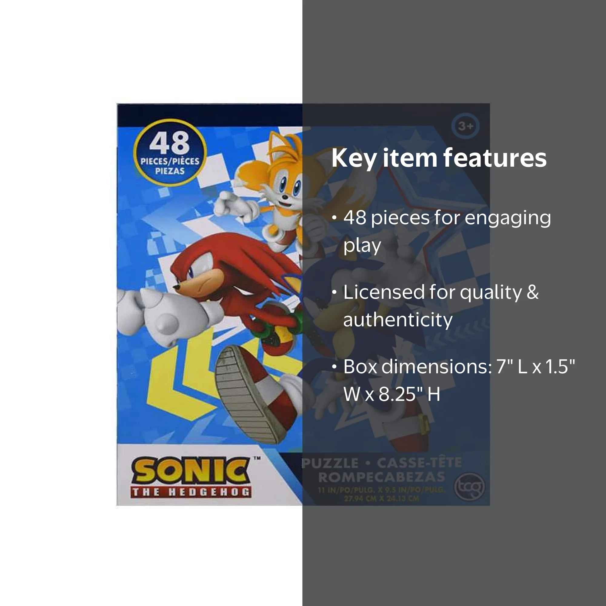 TCG Toys Sonic The Hedgehog Puzzle, 48 Pieces, Kids Set, Shadow