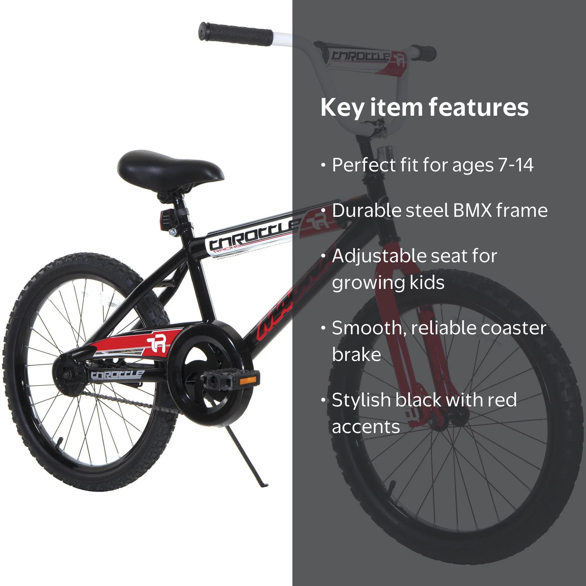 Dynacraft Magna Throttle 20 inch Kids BMX Bike for Age 7-14 Years