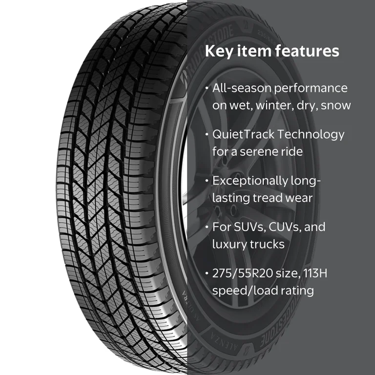 Bridgestone, SUV/Crossover Tire, 275/55R20 113H, All Season Ultra