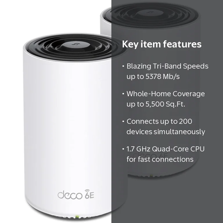 TP-Link Deco AXE5400 WiFi 6E Mesh System, Tri-Band, 2.5G WAN/LAN