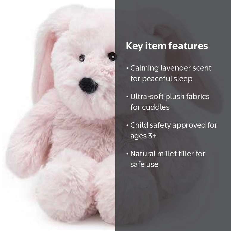 Junior Warmies Pink Bunny Cozy Plush Heatable & Lavender Scented
