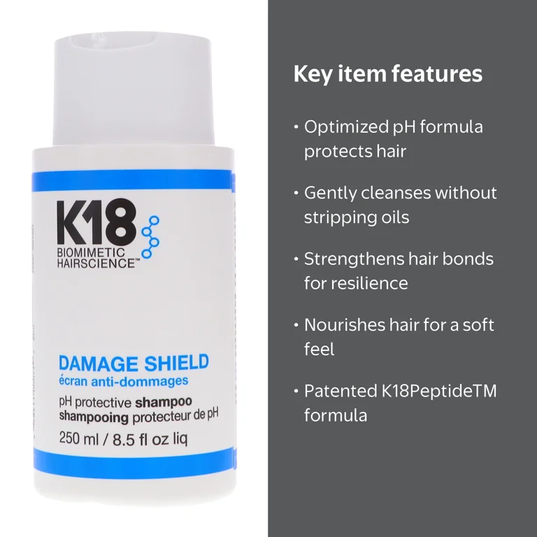 K18, Damage Shield PH Protective Shampoo, 8.5 oz, Unisex - Walmart.com