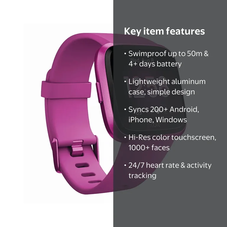 Fitbit Versa Lite Edition Health & Fitness Smartwatch Tracker Pink