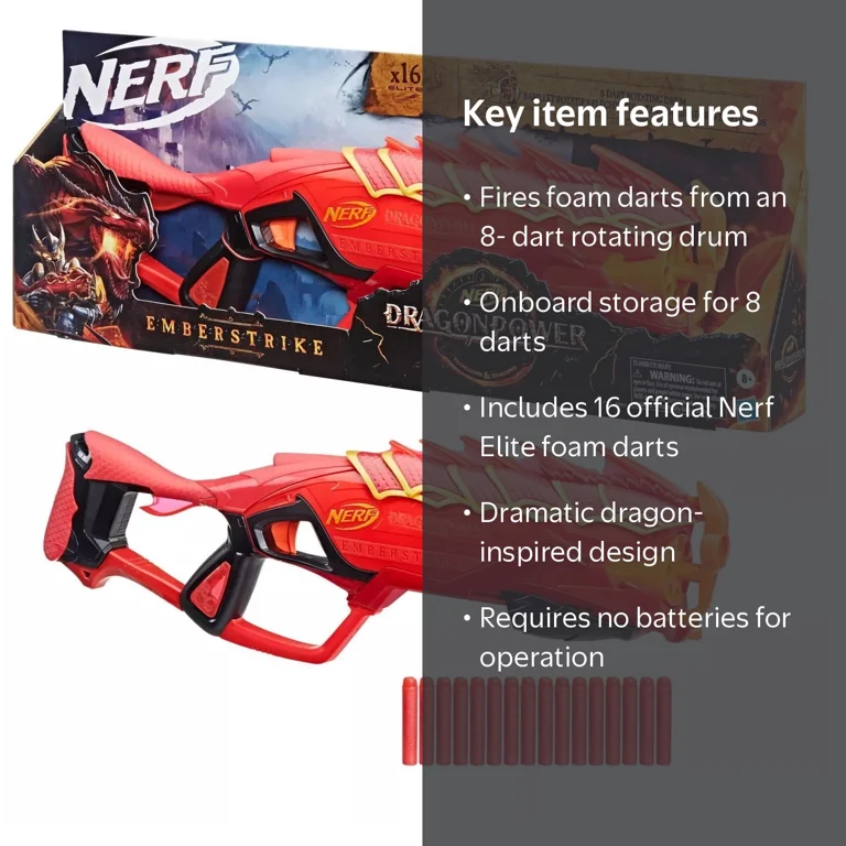 トイガン NERF Emberstrike Dragon Power NERF Dragon Fire Style Emberstrike Blaster - DragonPower Adventure