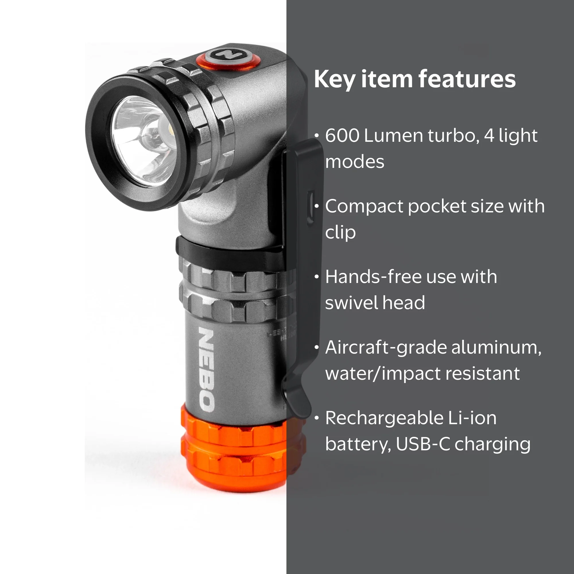 NEBO Portable Franklin Swivel 600 Lumen COB LED Gray Work Light, USB Rechargeable with Powerful Magnetic Base - Walmart.com NEBO Portable Franklin Swivel 600 Lumen COB LED Gray Work Light, USB Rechargeable with Powerful Magnetic Base - Walmart.com
