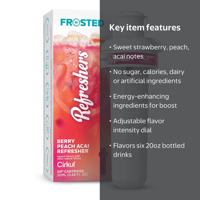 Cirkul Frosted Refreshers Berry Peach Acai Refresher Flavor