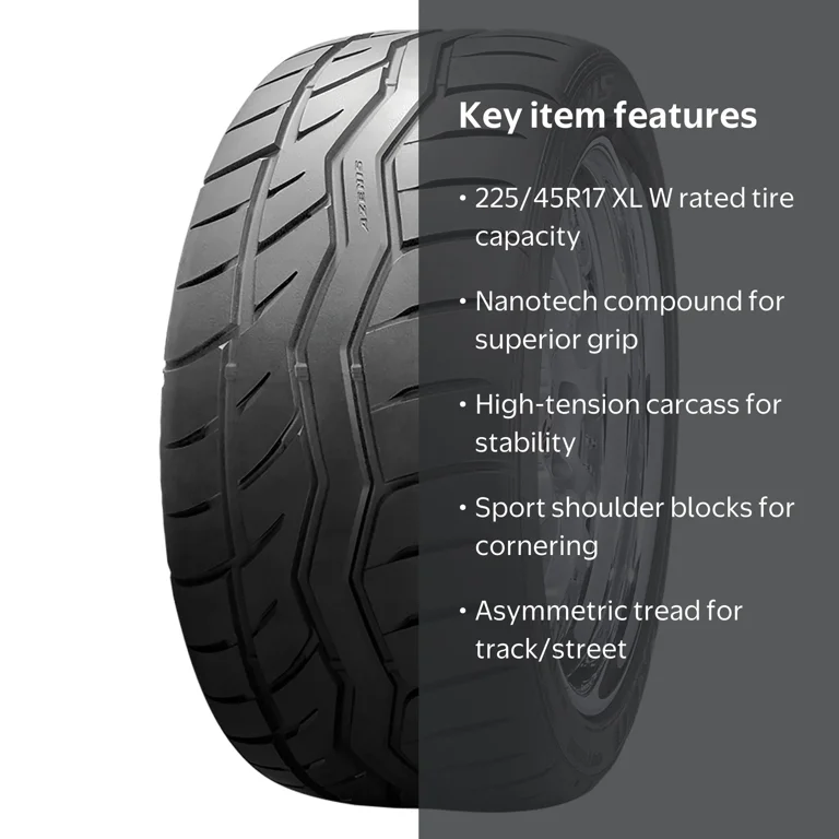 will【安心の日本製】REVOLUTION ネックエントリー Falken Azenis RT-615K+ UHP Summer 225/45R17 94W XL Passenger Tire