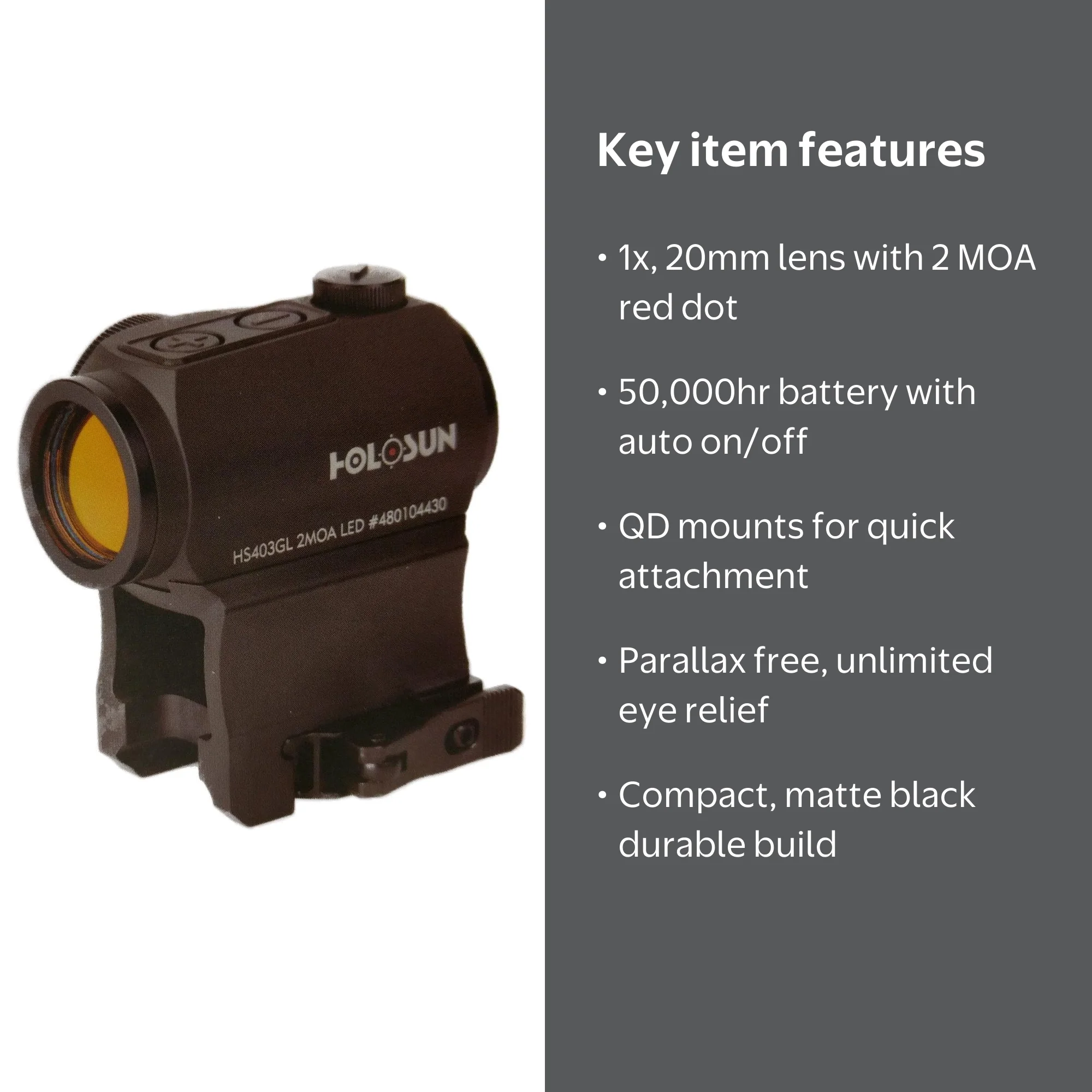 Holosun Red Dot Sight 1x, 20MM, 2 MOA Red Dot Reticle - Walmart.com