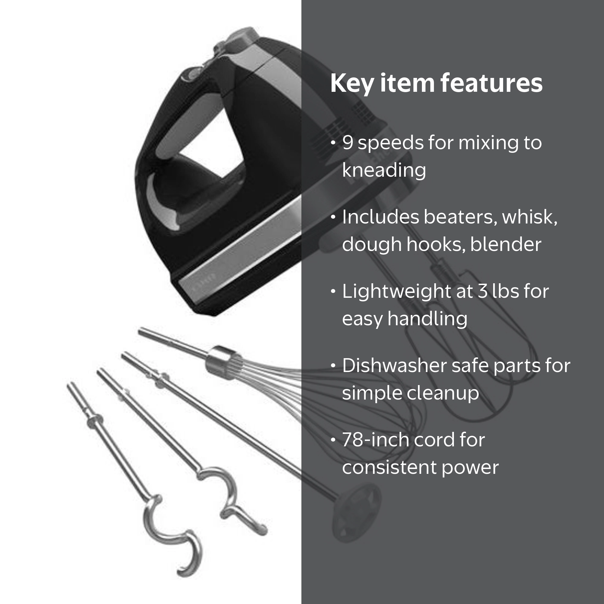KitchenAid, Hand Mixer, KHM926OB, 9-Speed, Onyx Black - Walmart.com