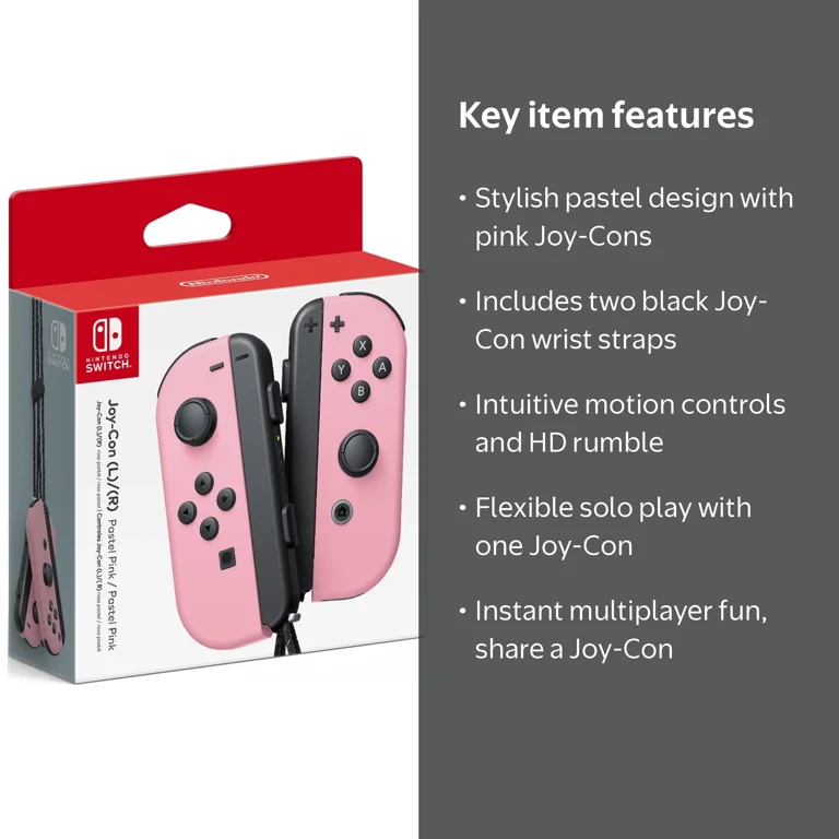Nintendo Joy-Con (L/R) for Nintendo Switch, Pastel Pink - Walmart.com