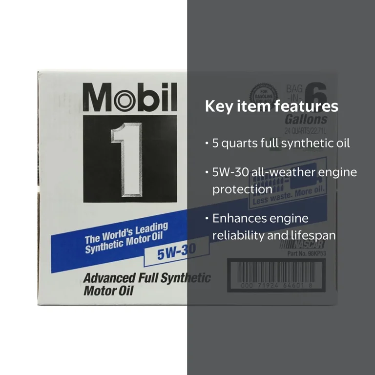 モービル1　Mobil 1　5W-30 　5L Mobil 1 Eco Box Advanced Full Synthetic Motor Oil 5W-30, 5 qt