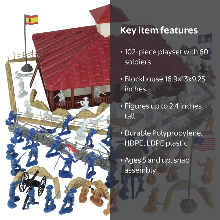 BMC San Juan Hill Rough Riders - Plastic Army Men Playset Boxed