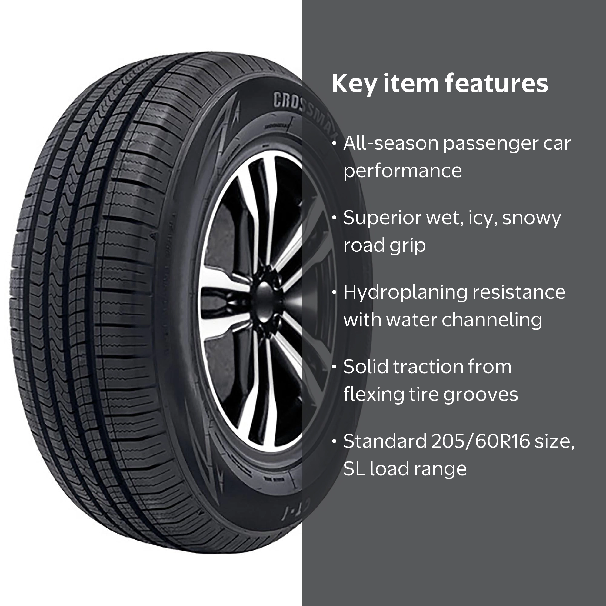 Set of 4 Crossmax CT-1 205/60R16 92V All-Season Passenger Tires