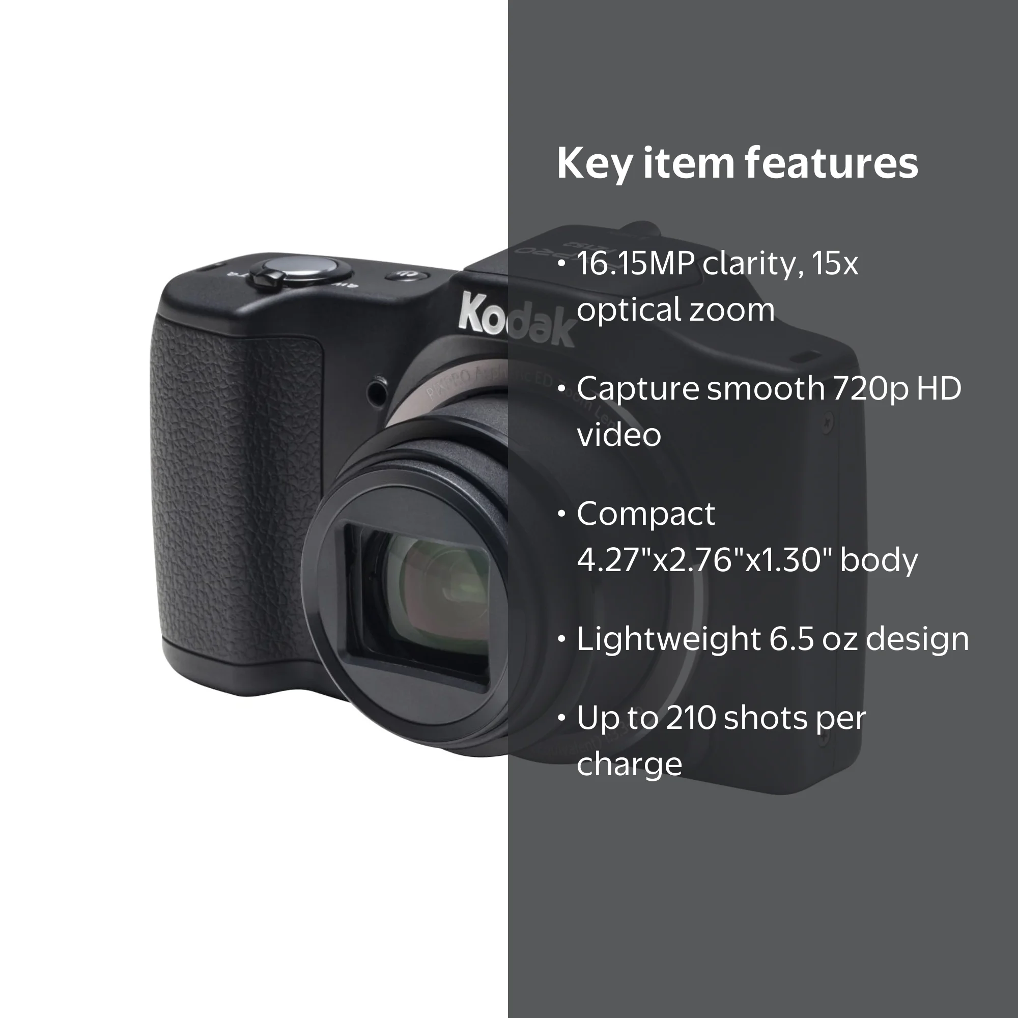 Kodak PIXPRO Digital FZ152 16.2 Megapixel Compact Camera with 15X