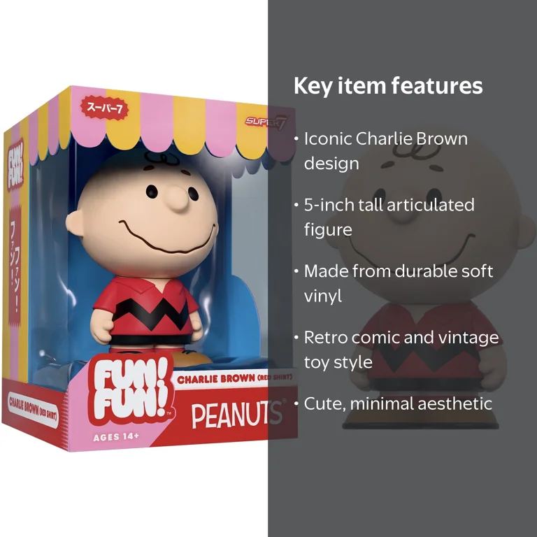 Super7 - Peanuts - FUN! FUN! - Charlie Brown (Red Shirt) - Walmart.com