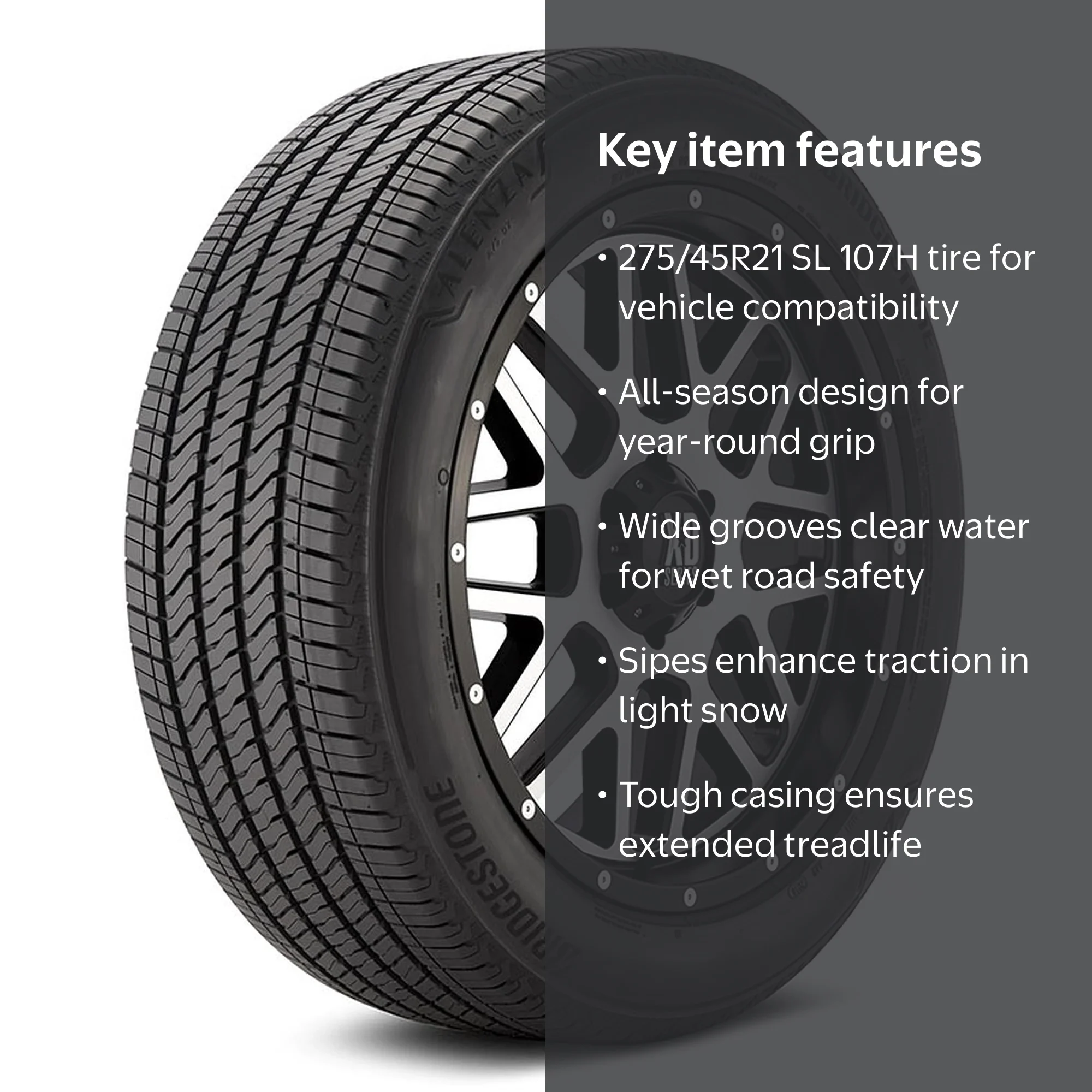 Bridgestone Alenza A/S 02 All Season 275/45R21 107H Passenger Tire
