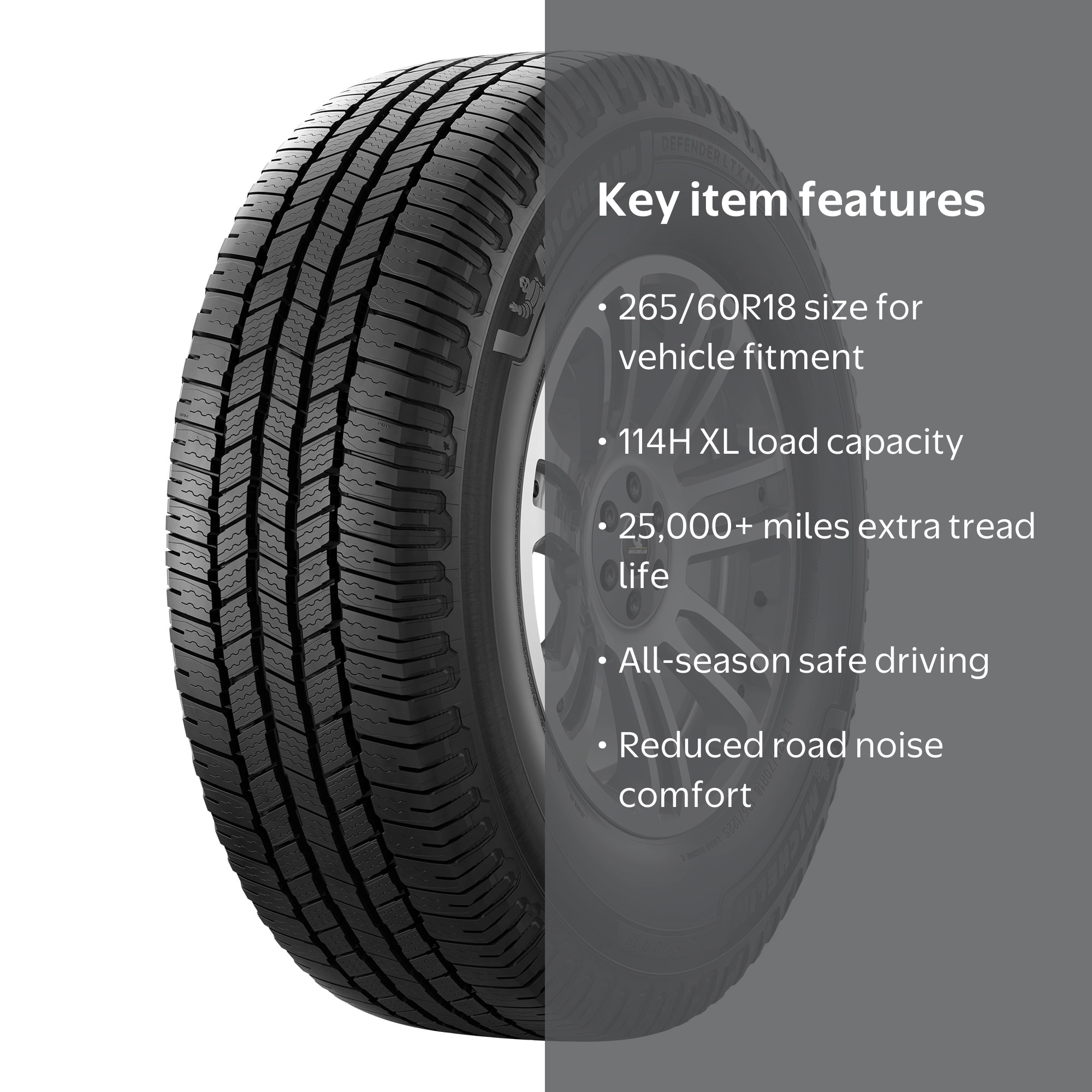 Free Shipping! Michelin Defender LTX MS2 265/60R18 114H XL Tire