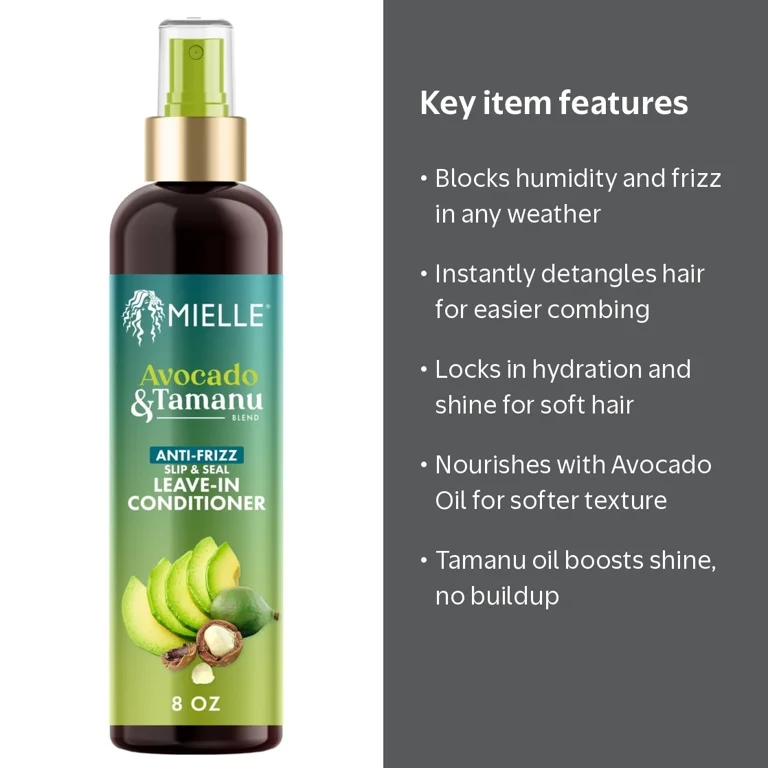 Mielle Avocado & Tamanu Anti-Frizz, Slip & Seal Leave-In