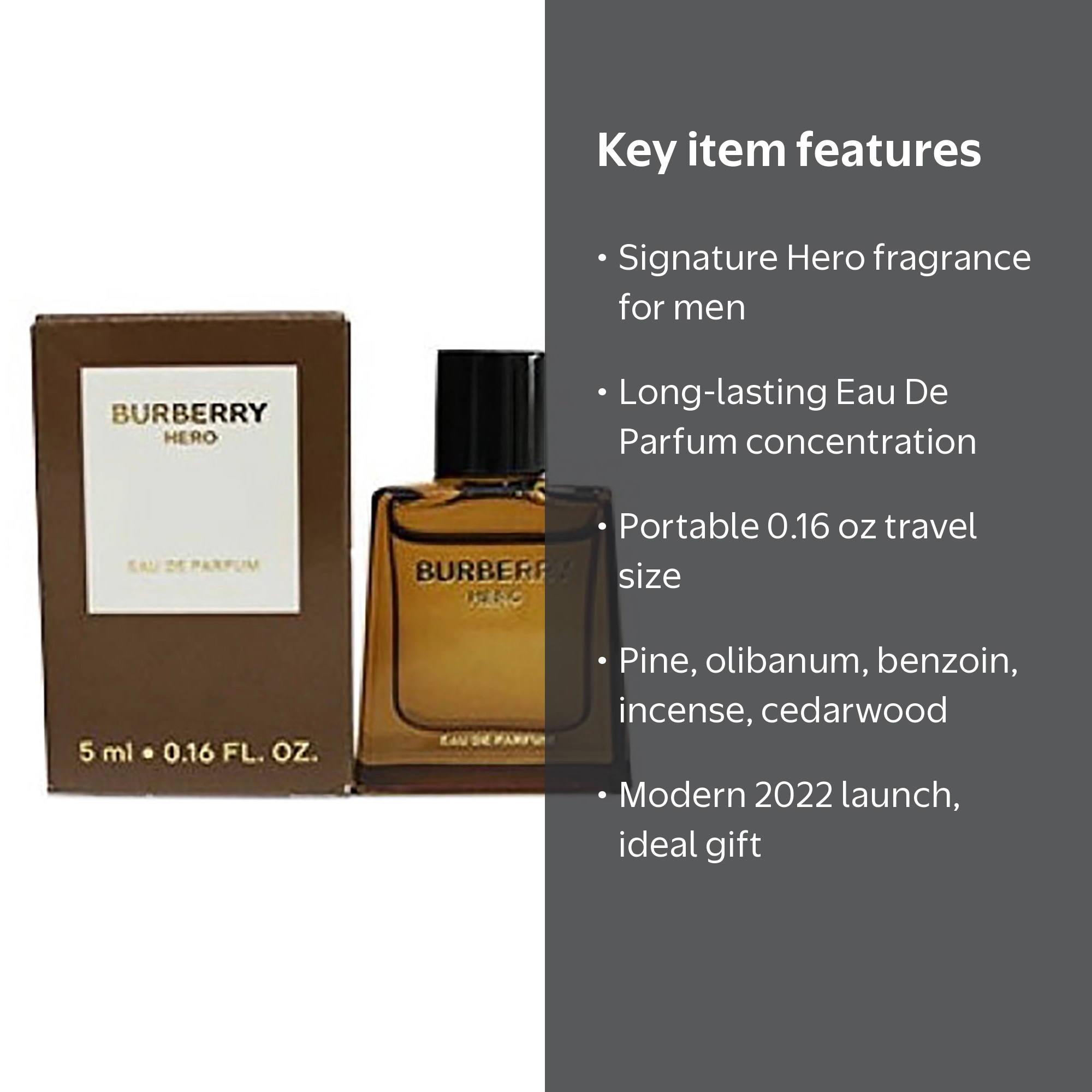 Burberry Men's Hero EDP 0.16 oz Fragrances 3614228837989 - Walmart.com