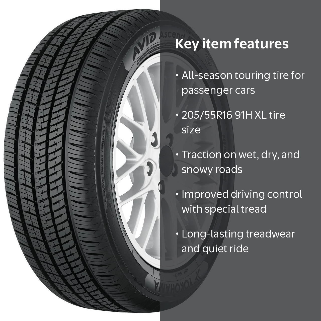 Yokohama Avid GT All Season 205/55R16 91H XL Passenger Tire