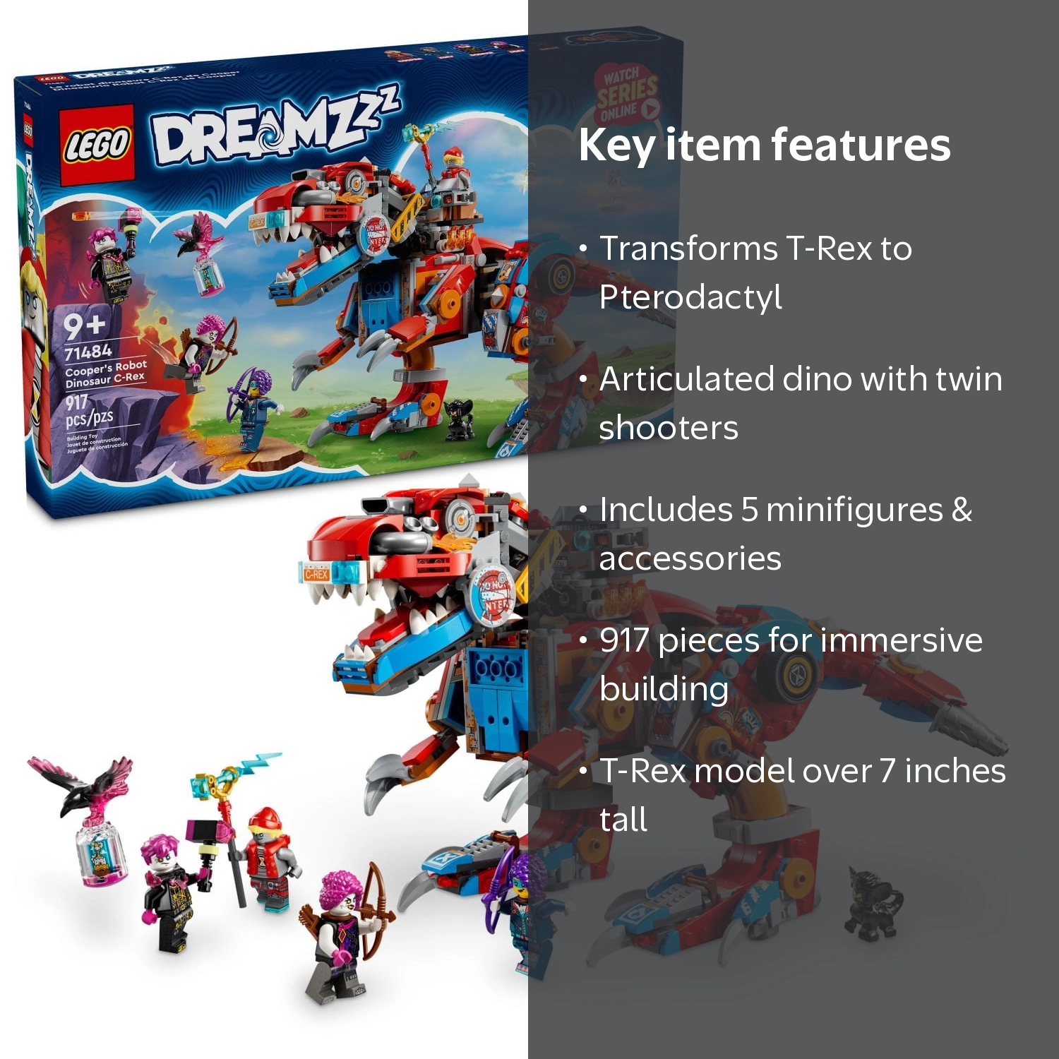 LEGO, DREAMZzz Cooper's Robot Dinosaur C-Rex Toy, 71484, 917