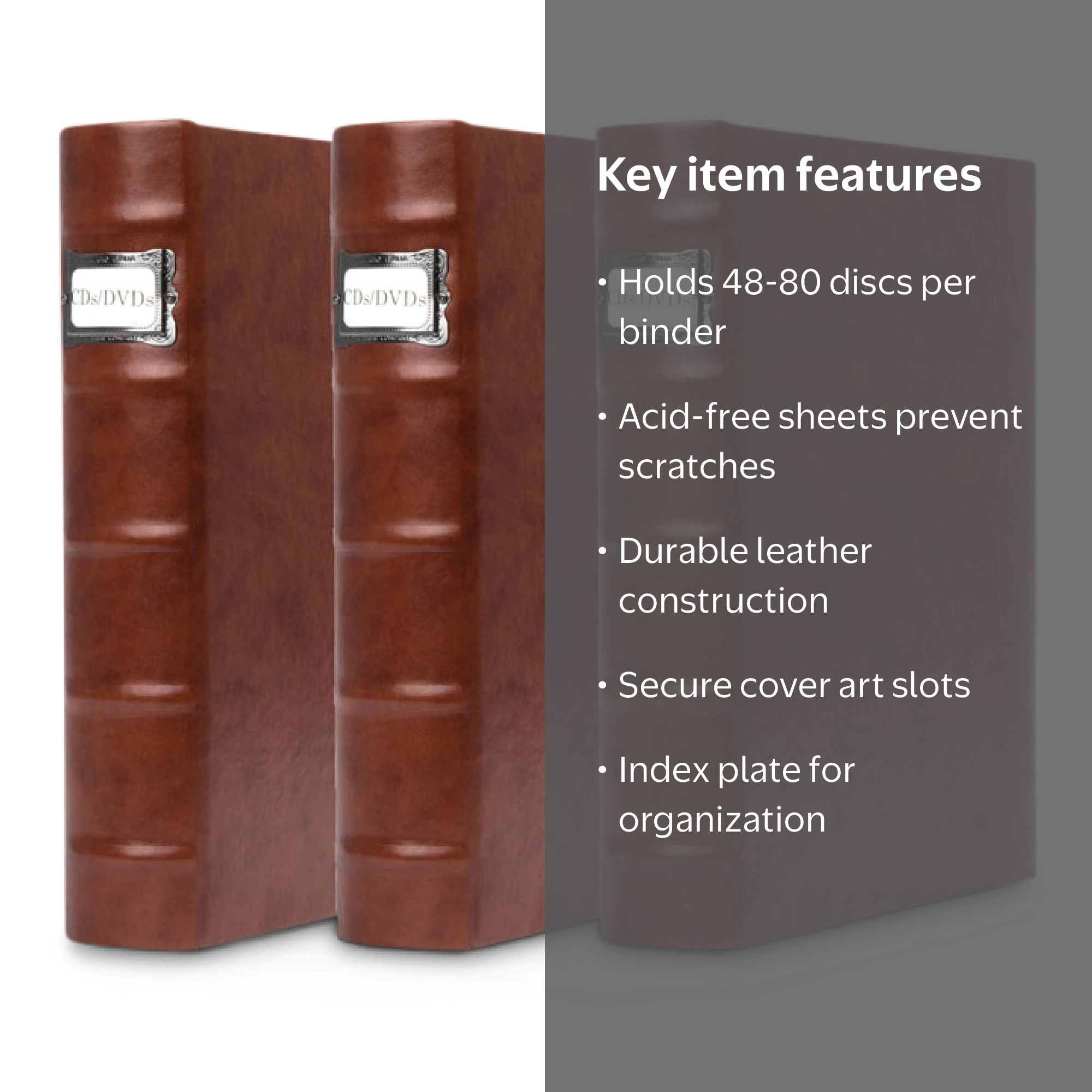 Bellagio-Italia CD/DVD Storage Binder - Corona Caffe - Leather