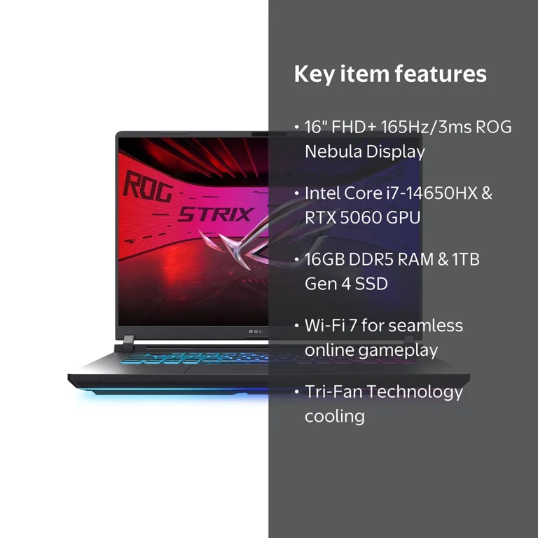 ASUS, Gaming Laptop, G16 2025, 16‚Äù FHD+ 165Hz Display - Walmart.com