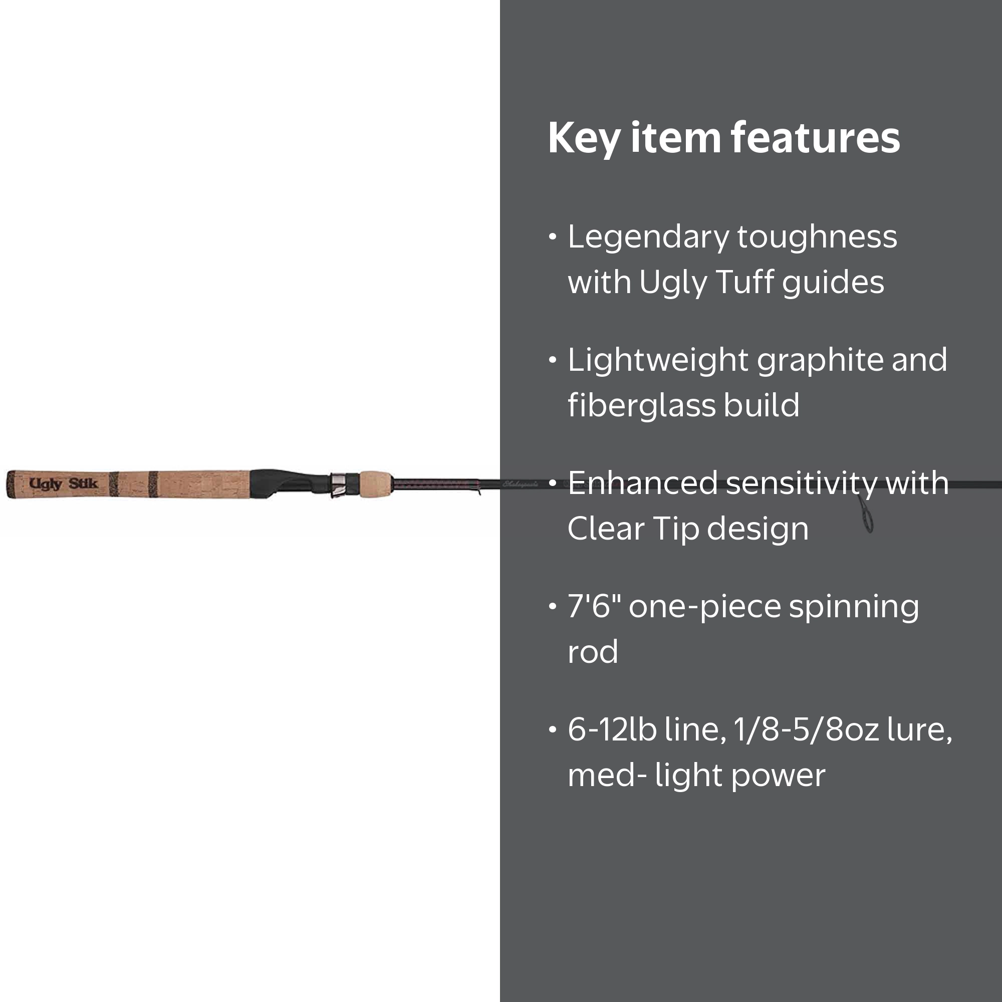 7 6 ugly stik elite USTE1025S691 Tiger Spinning Rod with tough Shakespeare Ugly Stik Elite Ladies