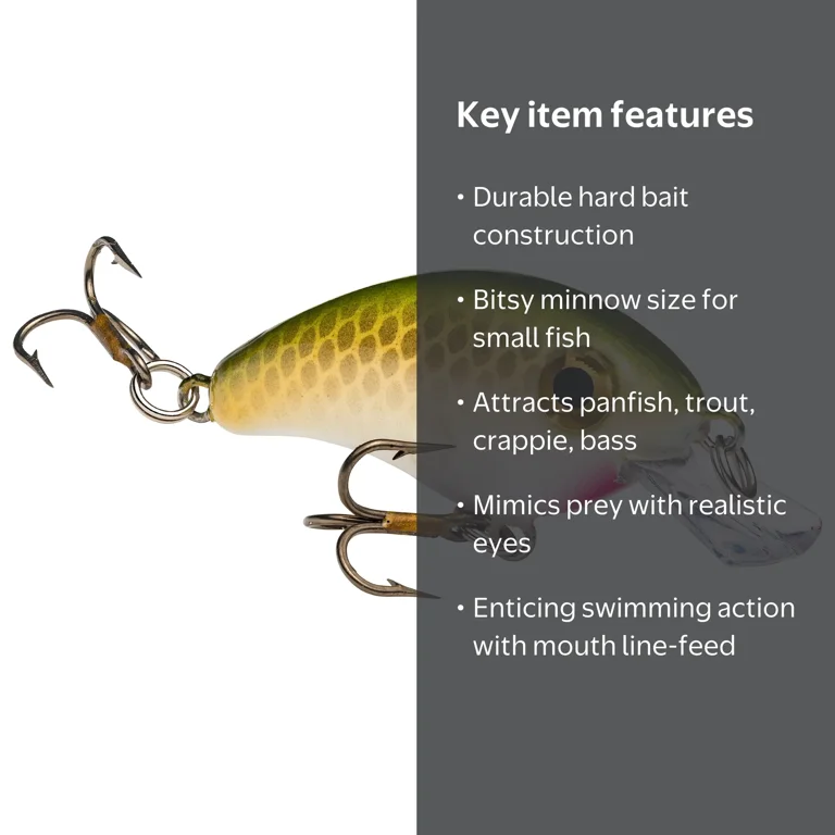 Strike King Bitsy Pond Minnow Crankbait TN Shad Hard Bait Lure for