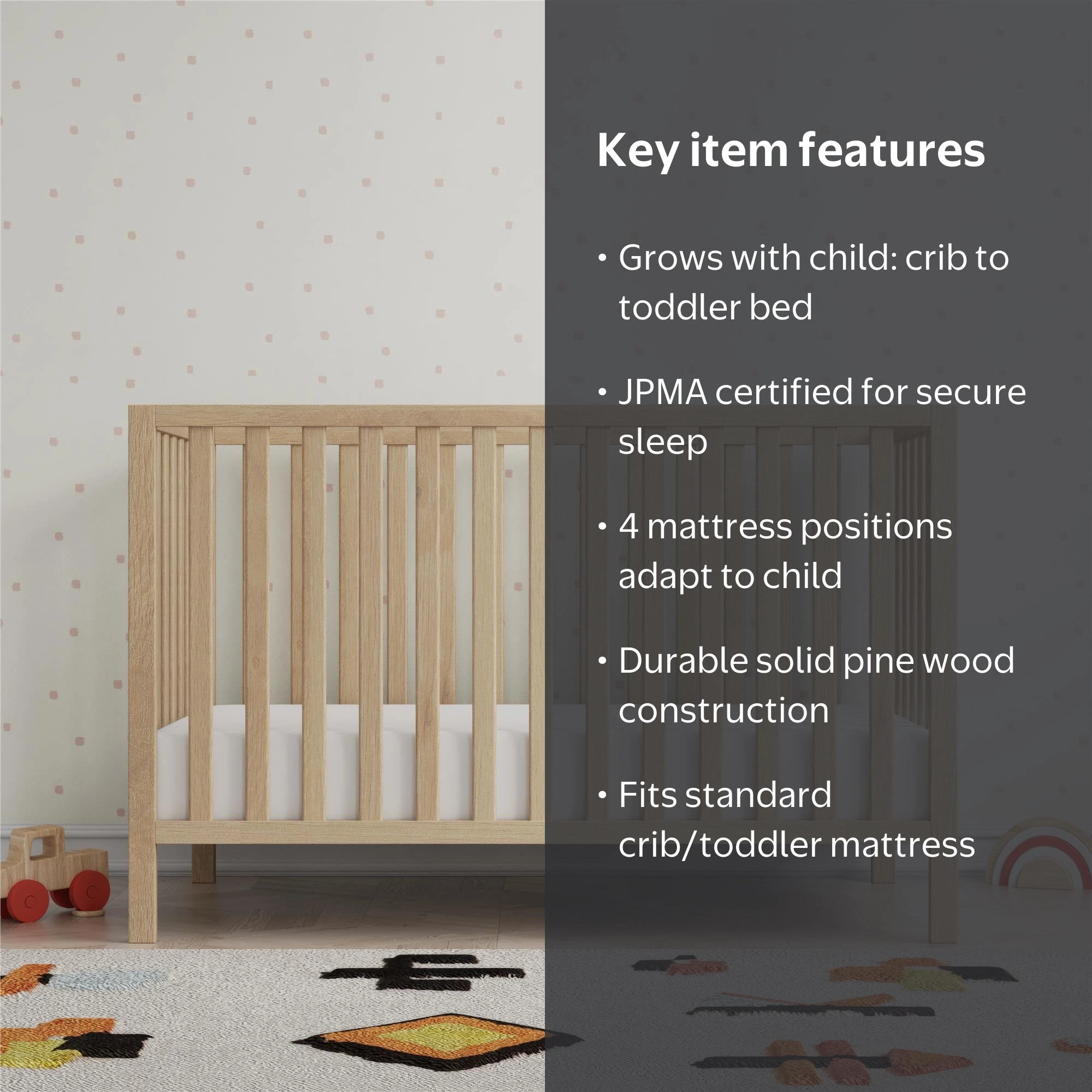 Baby Relax Ivey 3-in-1 Convertible Crib - Walmart.com