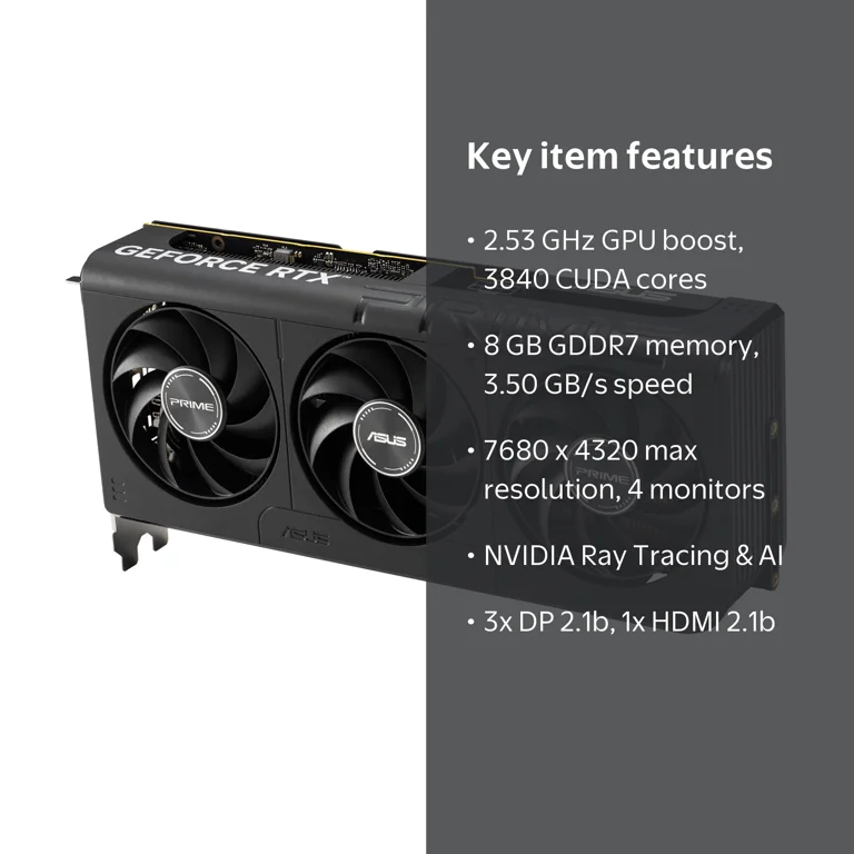 Asus NVIDIA GeForce RTX 5060 Graphic Card - 8 GB GDDR7 - 7680 x